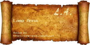 Lamp Anna névjegykártya